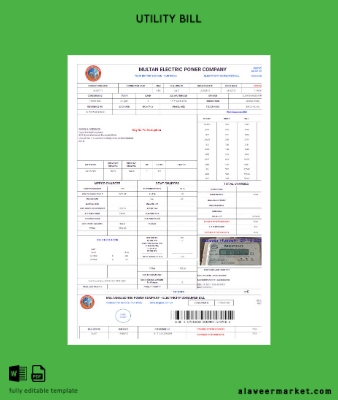 Pakistan Multan electric power Fatura Fatura