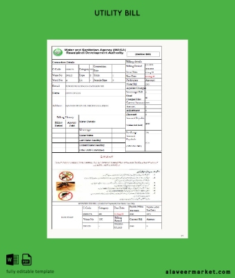 Pakistan Su and Sanitation Agency Rawalpindi Development Authority Fatura Fatura
