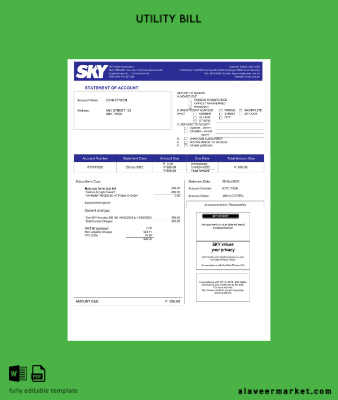 Filipinler Sky Cable Corporation Fatura Fatura