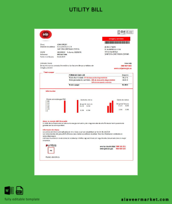 İspanya EDP Energia Fatura Fatura