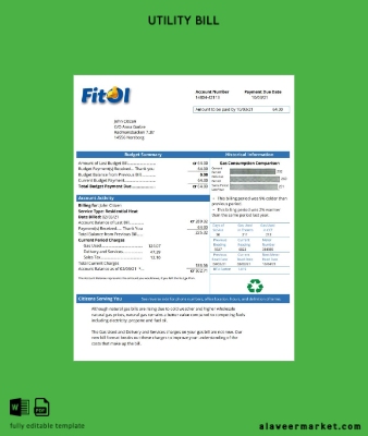 İsveç Fitol Gaz Fatura Fatura