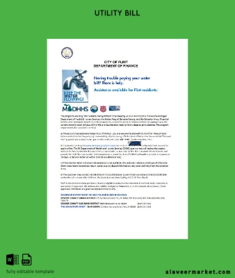 USA City of Flint Michigan Department of Finance Fatura Fatura shutoff notice