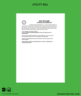 USA City of Flint Michigan Su Fatura Fatura shutoff notice version 2