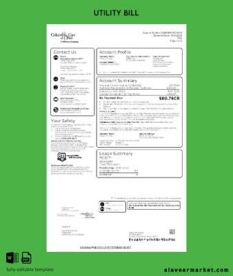 USA Columbia Gaz of Ohio Fatura Fatura