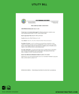 USA Kimlik Kartı City of Riviera Beach Fatura district Su Fatura shut off notice