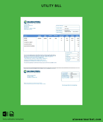 USA Hallsdale-Powell Fatura Fatura Şablon in Word and PDF format