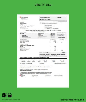 USA Louisiana AEP (Southwestern Electric Power Şirket Elektrik Fatura Fatura