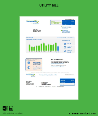 USA Michigan Consumers Energy Fatura Fatura