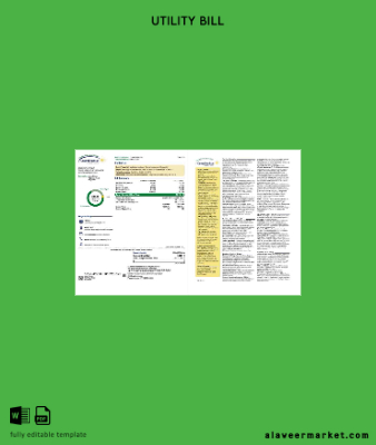 USA Yeni York Central Hudson A fortis Şirket Fatura Fatura Word and PDF Şablon 3 pages 1 2
