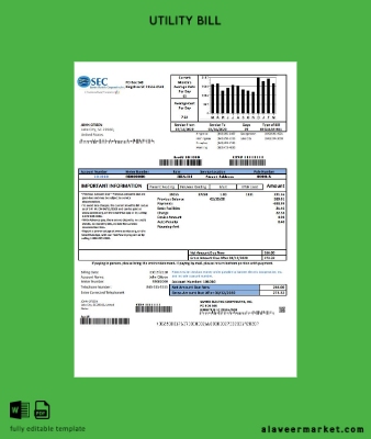 USA South Carolina Santee Electric Cooperative (SEC) proof of address Fatura Fatura