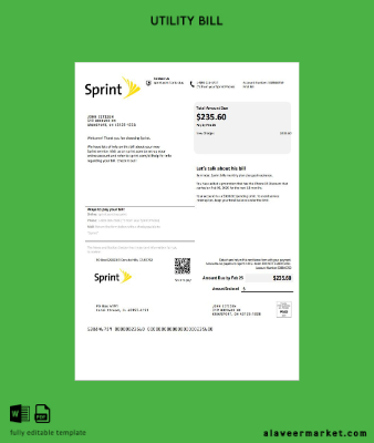 USA Sprint (T-Mobile) Fatura Fatura