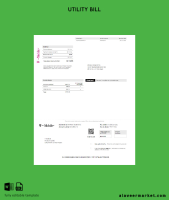 USA T-Mobile Fatura Fatura word
