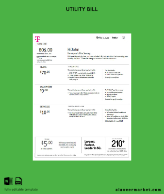 USA T-mobile Fatura Fatura word version 3