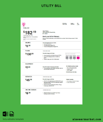USA T-mobile Fatura Fatura word version 4