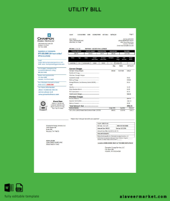 USA Texas Champion Energy Services proof of address Fatura Fatura