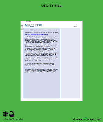 USA Time Warner Cabel Fatura Fatura word 3 pages 3
