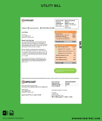 USA Utah Comcast Fatura Fatura word version 2