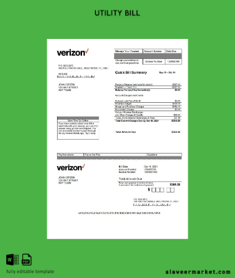 USA Verizon Fatura Fatura word version 2