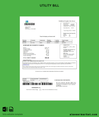 USA Waitsfield Telecom Fatura Fatura word