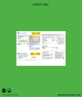 USA Washington Puget Sound Energy Fatura Fatura word 2 pages, version 2