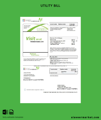 USA Windstream Holdings, Inc. Fatura Fatura word