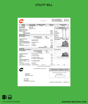 USA Wisconsin We Energies Elektrik Fatura Fatura word