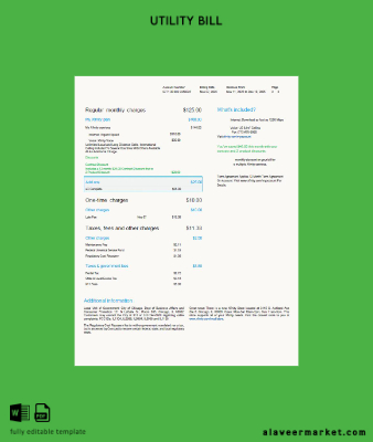 USA Xfinity Fatura Fatura word 3 pages, version 2, 3rd page
