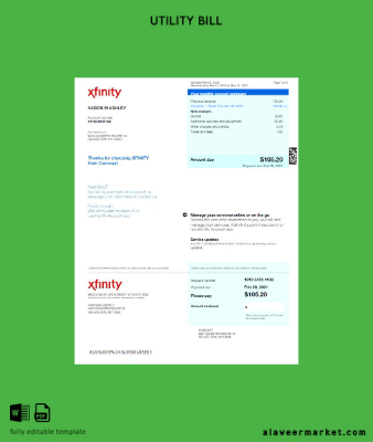 USA Xfinity Fatura Fatura word version 2