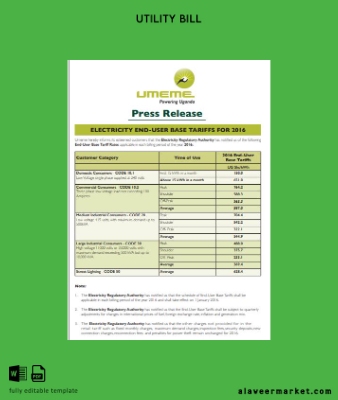 Uganda UMEME Fatura Fatura