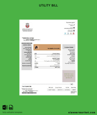 United Arab Emirates Abu Dhabi Municipality Service Fatura Fatura