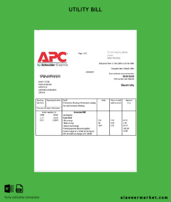 United Kingdom APC Elektrik Fatura Fatura