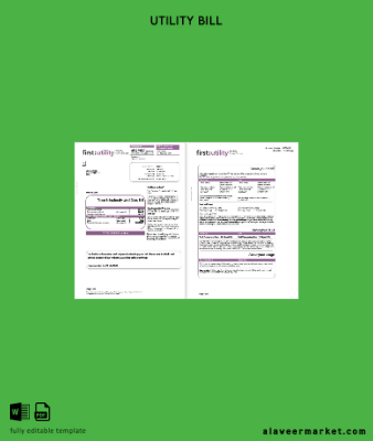 United Kingdom First Gaz and Elektrik Fatura Fatura 6 pages