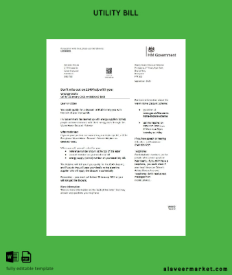 United Kingdom HM Government Warm Home Energy Fatura Fatura