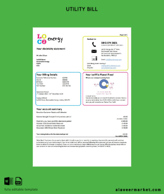 United Kingdom LoCO2 Energy Fatura Fatura