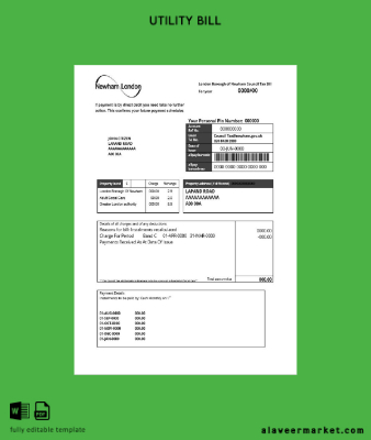 United Kingdom London of Borough of Yeni council tax Fatura