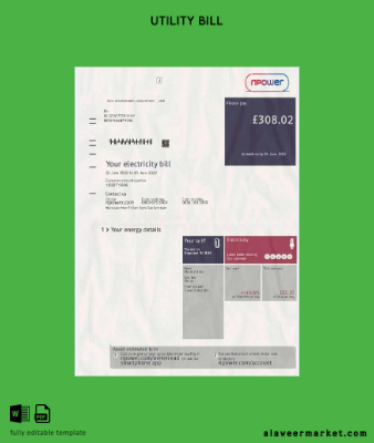 United Kingdom Npower Elektrik Fatura