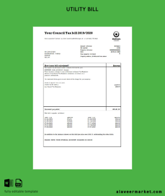 United Kingdom Oldham council tax Fatura
