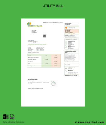 United Kingdom Scottish Power Fatura Fatura