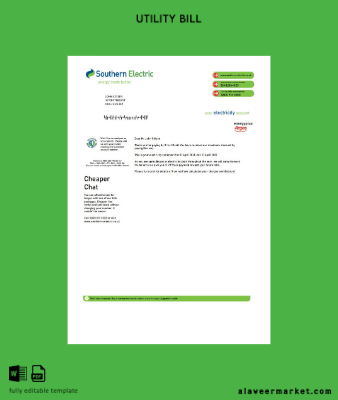 United Kingdom Southern Electric proof of address Fatura Fatura