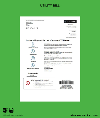 United Kingdom TV Licensing Fatura Fatura