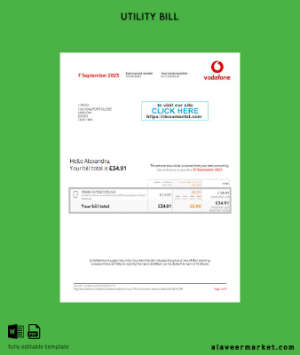United Kingdom Vodafone Fatura Fatura
