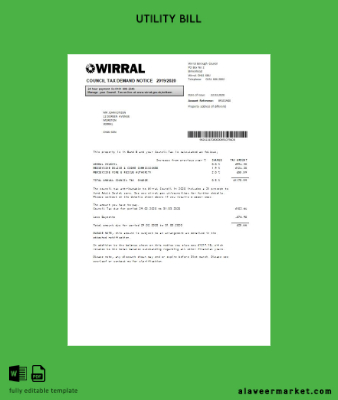 United Kingdom Wirral council tax Fatura