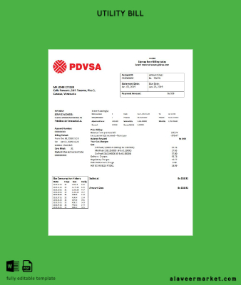 Venezuela PDVSA Gaz Fatura Fatura word